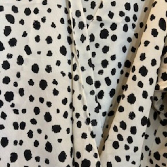 Umgee Dalmatian Print Short Sleeve Ruffle Top, New with Tags, L - Picture 8 of 10